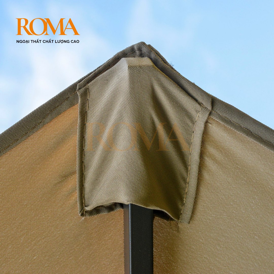 Chi tiết vải dù polyester chống thấm chống tia UV của ô 4m7 ROMA
