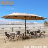 Ô dù chính tâm chữ nhật 4m7 ROMA R07 che hai bộ bàn ghế ngoài trời