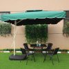 Ô lệch tâm vuông 2m5 có viền trang trí che bàn cafe sân vườn