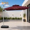 Ô dù lệch tâm vuông 2m5 ROMA R12 màu đỏ mận