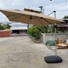 Ô dù lệch tâm vuông 2m5 ROMA R12 lắp đặt thực tế ngoài trời