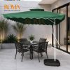 Ô dù lệch tâm vuông 2m5 tay đẩy ROMA R06 màu xanh rêu